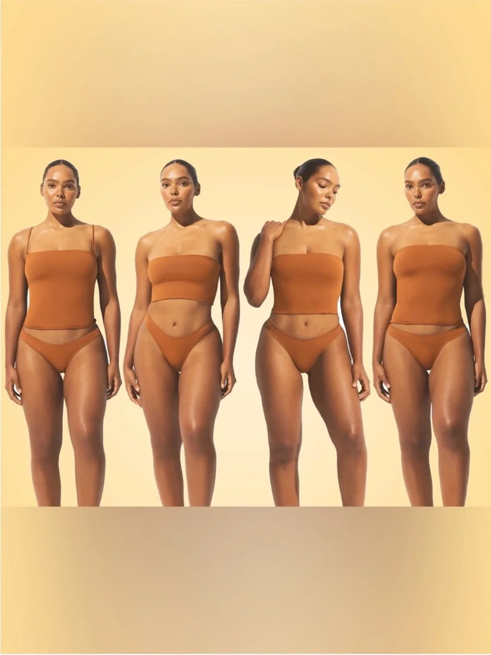 SKIMS NWT Classic Swim Convertible Bandeau Top - Bronze